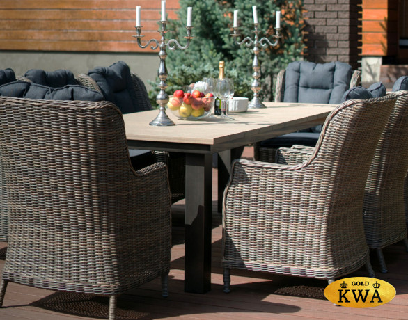 Стол Парклэнд  (кор/сер) + 6 кресел Бергамо  (кор/сер)