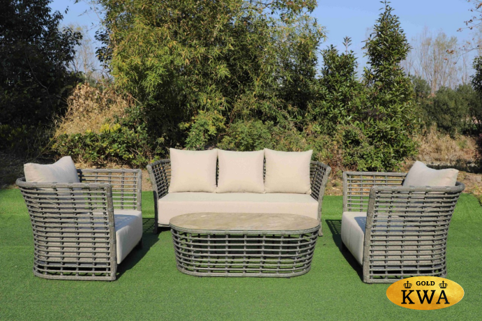 "Валенсия" лаунж-зона из искусственного ротанга, цвет серый