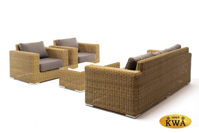 "Боно" лаунж-зона из искусственного ротанга, цвет соломенный