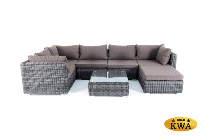 "Лунго" трансформирующаяся лаунж-зона из искусственного ротанга, цвет графит