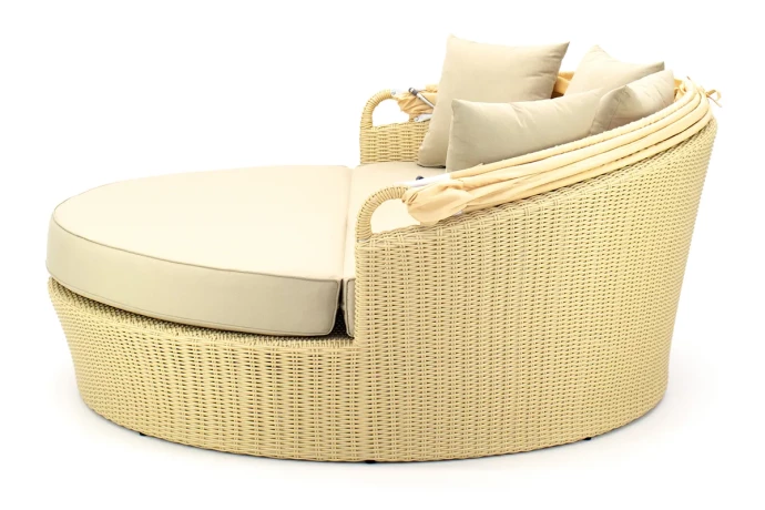 Кровать с навесом Вояж ротанг nature тростник