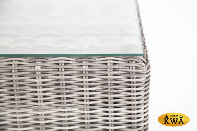 "Боно" журнальный столик из искусственного ротанга, цвет серый