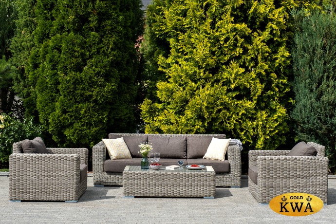 "Боно" журнальный столик из искусственного ротанга, цвет серый