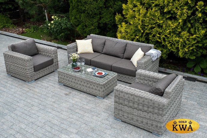 "Боно" журнальный столик из искусственного ротанга, цвет серый