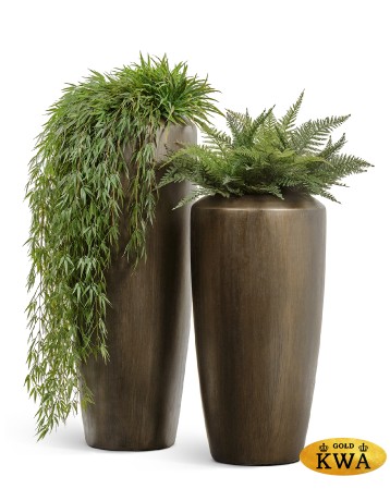 Кашпо TREEZ Effectory Metal Высокий конус Design Чернёная бронза в-90, д-46 см 1/1