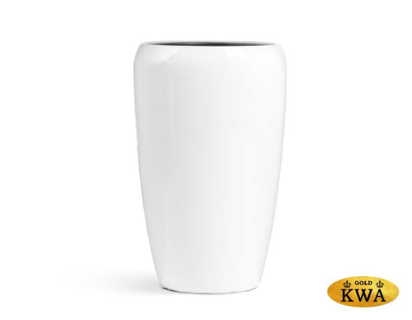 Кашпо TREEZ Effectory Gloss Высокий округлый конус Белый глянцевый лак в-68 см, д-43 см