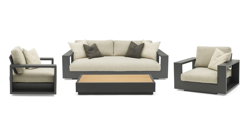 Ystad Комплект лаунж мебели антрацит/серый, алюминий/олефин