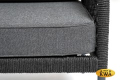 &quot;Канны&quot; лаунж-зона 4-местная из роупа узелкового плетения, каркас алюминий, роуп темно-серый