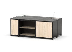 Остров кухонный уличный R-405SP, 2.2 м, дуб сонома/черный мрамор