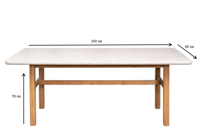 Стол обеденный из тика ТАЛАРА 200 см