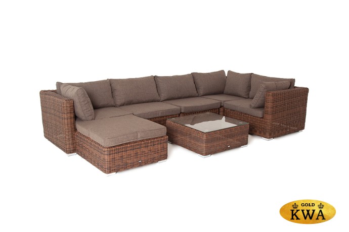 "Капри" трансформирующаяся лаунж-зона из искусственного ротанга, цвет коричневый