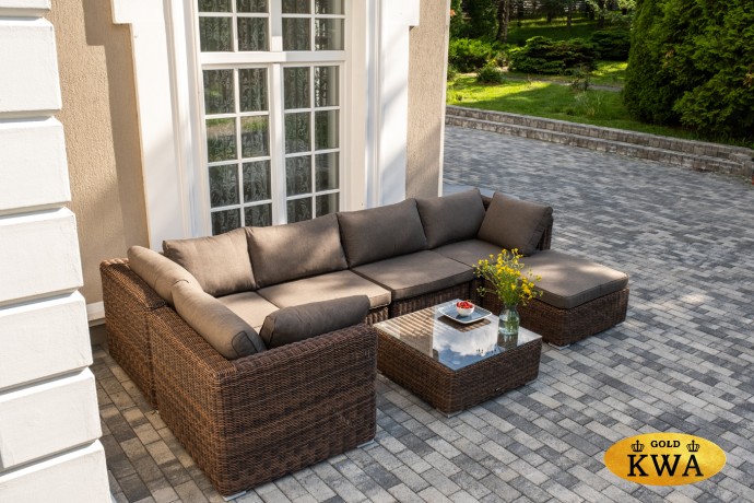 "Капри" трансформирующаяся лаунж-зона из искусственного ротанга, цвет коричневый