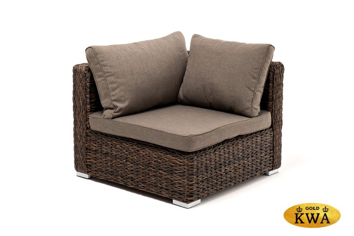 "Лунго" трансформирующийся диван из искусственного ротанга (гиацинт), цвет коричневый