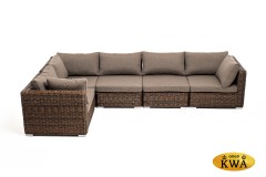 &quot;Лунго&quot; трансформирующийся диван из искусственного ротанга (гиацинт), цвет коричневый