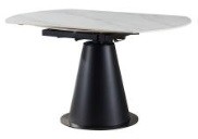 "Везувий" стол интерьерный раздвижной из HPL 90-150х150см, H77-75, цвет столешницы мрамор "Каррара"