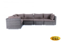 "Лунго" трансформирующийся диван из искусственного ротанга, цвет графит