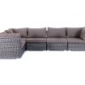 "Лунго" трансформирующийся диван из искусственного ротанга, цвет графит
