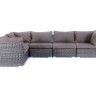 "Лунго" трансформирующийся диван из искусственного ротанга, цвет графит
