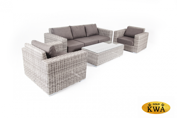 "Боно" лаунж-зона из искусственного ротанга, цвет серый