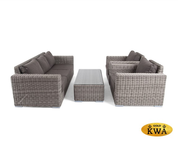 "Боно" лаунж-зона из искусственного ротанга, цвет серый