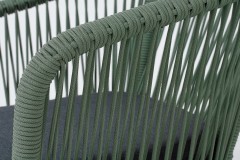 "Марсель" стул плетеный из роупа, каркас алюминий RAL6036 муар, роуп зеленый (4204) круглый tex, ткань темно-серая 027