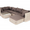 "Лунго" трансформирующаяся лаунж-зона из искусственного ротанга, цвет бежевый
