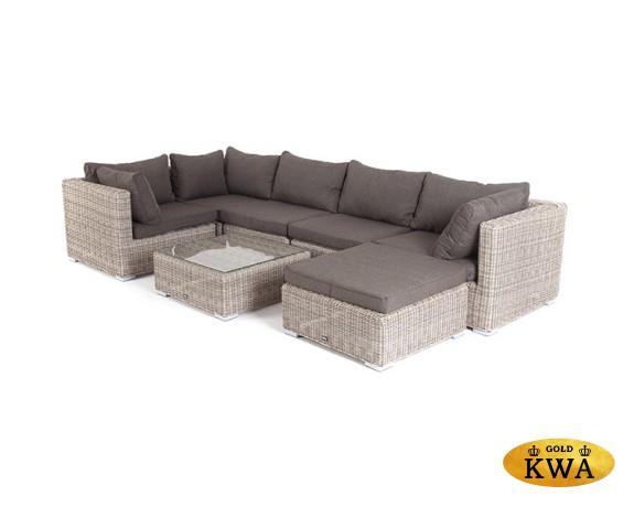 "Лунго" трансформирующаяся лаунж-зона из искусственного ротанга, цвет бежевый