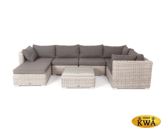 "Лунго" трансформирующаяся лаунж-зона из искусственного ротанга, цвет бежевый