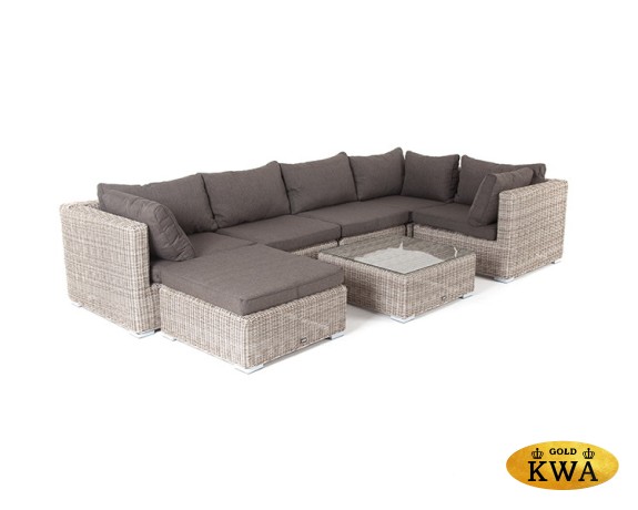 "Лунго" трансформирующаяся лаунж-зона из искусственного ротанга, цвет бежевый