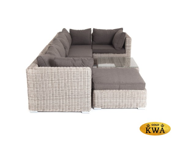 "Лунго" трансформирующаяся лаунж-зона из искусственного ротанга, цвет бежевый