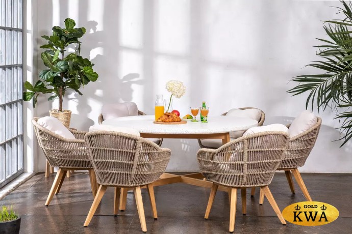 Стол обеденный из тика TALARA круглый 150 см  Joygarden