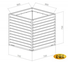 Кашпо уличное деревянное 75х75х73 см