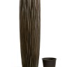 Кашпо TREEZ Effectory Metal Высокий конус Design Wave Чернёная бронза в-75 см, д-34 см