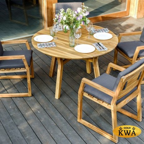 Стол садовый обеденный из акации MODENA круглый 116 см  Joygarden