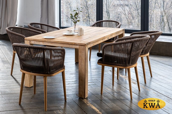 "Мадейра" обеденная группа на 6 персон, стулья "Марсель", роуп коричневый