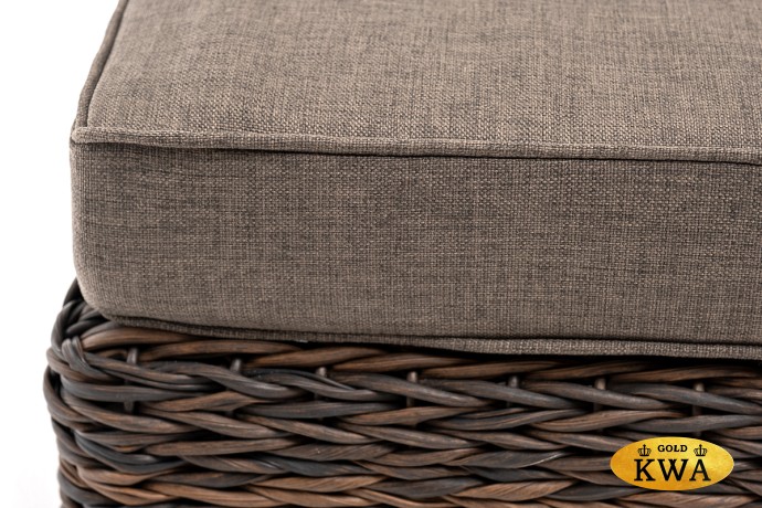 "Лунго" плетеная оттоманка с подушкой (гиацинт), цвет коричневый