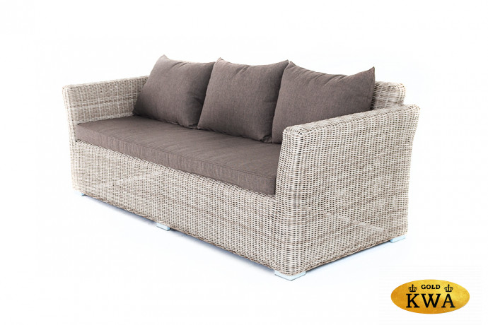 "Капучино" диван из искусственного ротанга трехместный, цвет бежевый