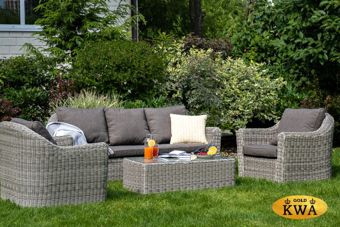 "Фабриция" лаунж-зона из искусственного ротанга, цвет серый