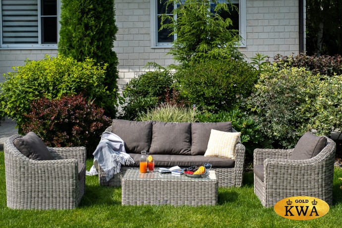 "Фабриция" лаунж-зона из искусственного ротанга, цвет серый