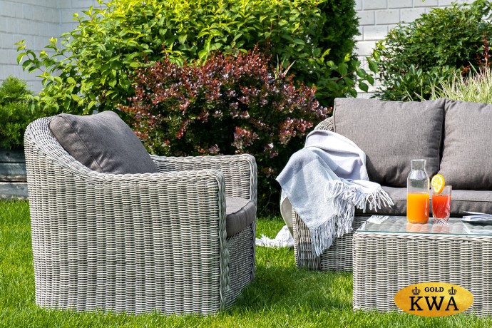 "Фабриция" лаунж-зона из искусственного ротанга, цвет серый