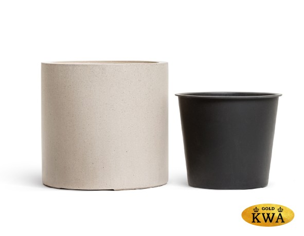 Кашпо TREEZ Effectory Beton Цилиндр Белый песок в-40 см, д-41 см