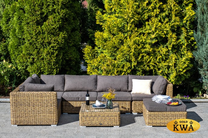 "Лунго" модуль диванный прямой с подушками, цвет соломенный (гиацинт)