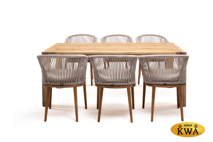 "Мадейра" обеденная группа на 6 персон, стулья "Марсель", роуп бежевый