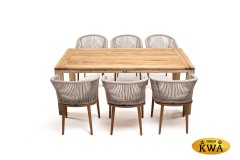 &quot;Мадейра&quot; обеденная группа на 6 персон, стулья &quot;Марсель&quot;, роуп бежевый