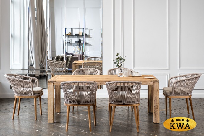 "Мадейра" обеденная группа на 6 персон, стулья "Марсель", роуп бежевый