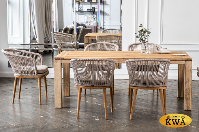 "Мадейра" обеденная группа на 6 персон, стулья "Марсель", роуп бежевый