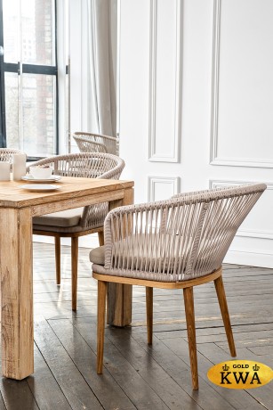 "Мадейра" обеденная группа на 6 персон, стулья "Марсель", роуп бежевый