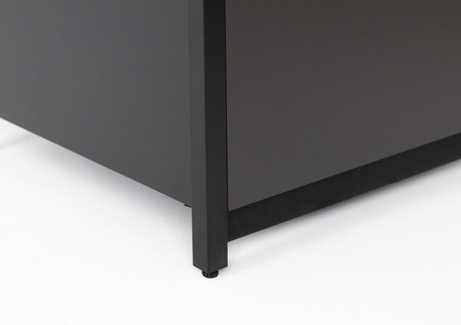 Шкаф напольный с газовой плитой Lounge D-14P, 40 см, черный/серый каспий