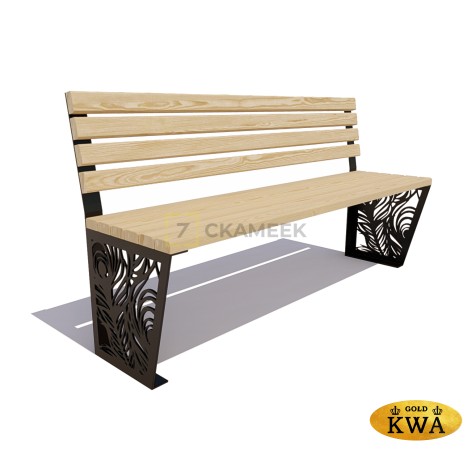 Скамейка «Павлин» без подлокотников (1,8 ангарская сосна,40х60)