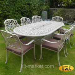 Белая садовая мебель из литого алюминия Tokyo 8